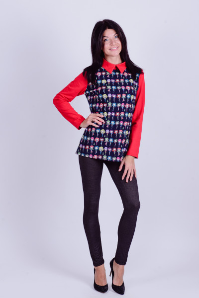 Купить Туника Т 235 (красный+принт девочки) на Неженке
